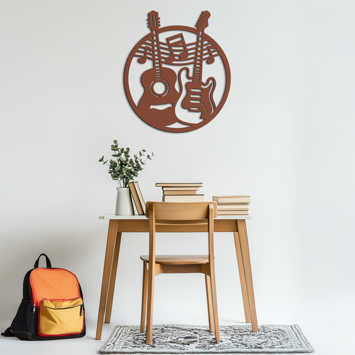 Musical Guitar Notes Metal Wall Art – Modern Musician Decor- KAF571