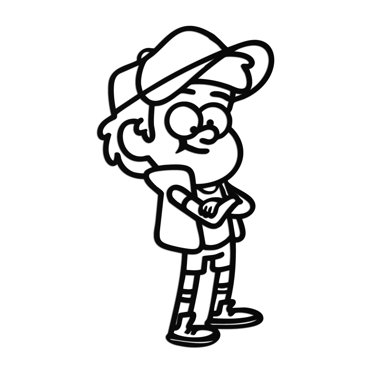 Dipper Pines Metal Wall Art – Gravity Falls-Inspired Silhouette for Fans and Collectors- KAF654