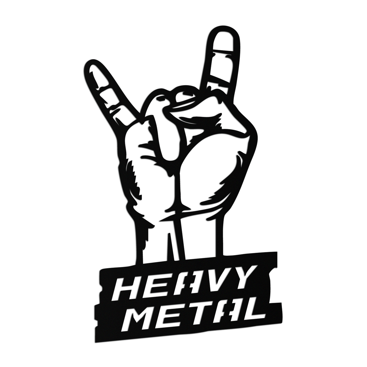 Heavy Metal Hand Sign Metal Wall Art – Bold Rock-Inspired Décor for Music Lovers- KAF700