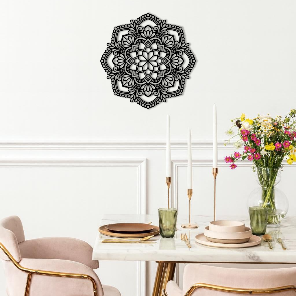 Pink Mandala Metal Wall Art β Intricate Bohemian Design - KAFGP016