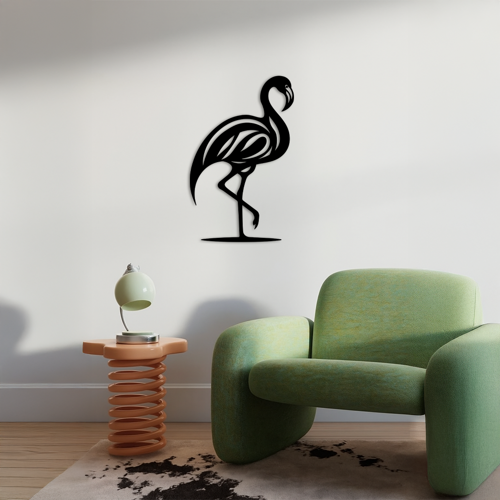 Flamingo Silhouette Metal Wall Art β Elegant Bird Design - KAFGP031
