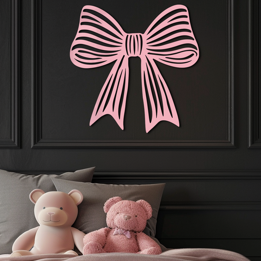 Elegant Bow Silhouette Metal Wall Art – Decorative Ribbon Design - KAFGP047