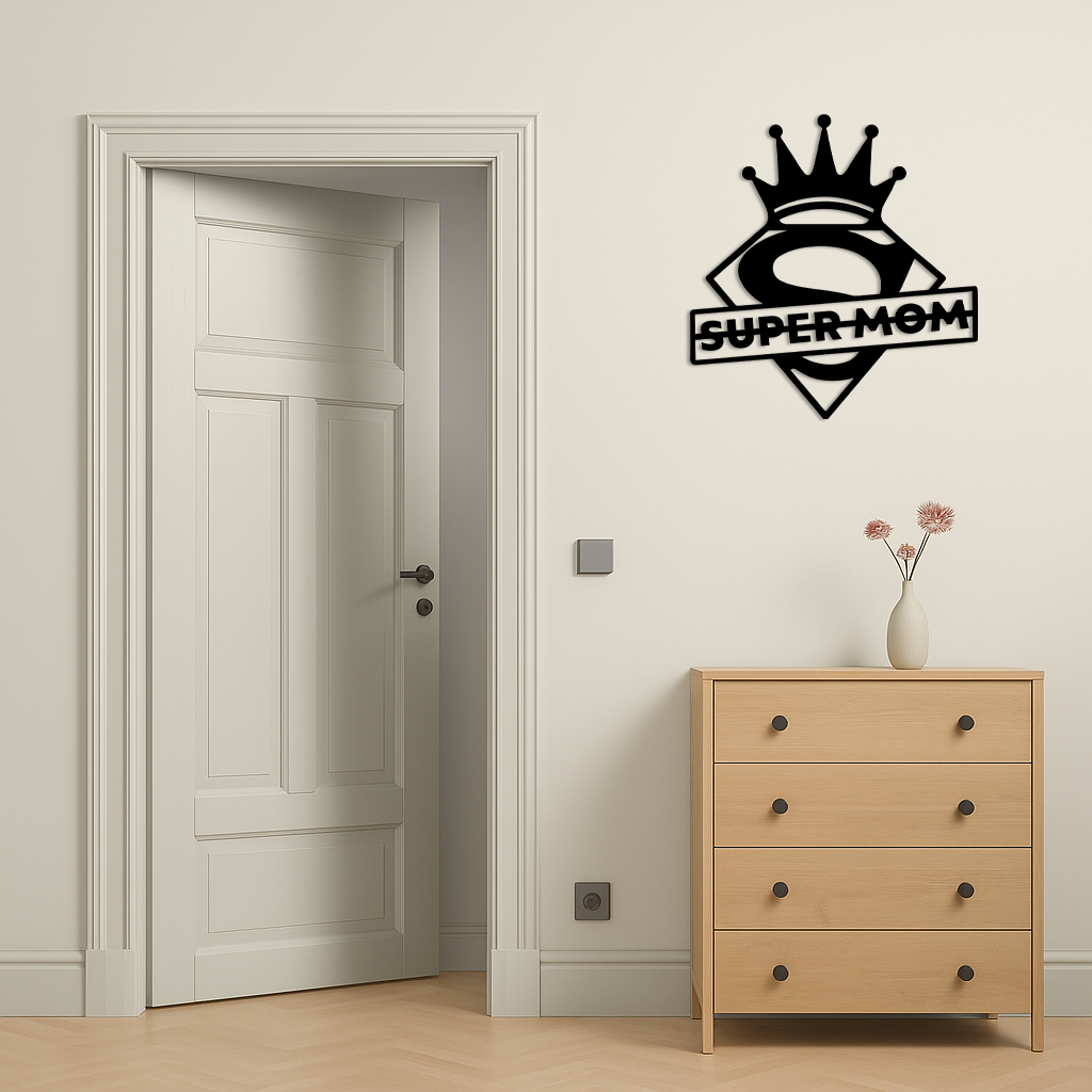 Super Mom Crown Metal Wall Art β Heroic Decorative Design - KAFGP068
