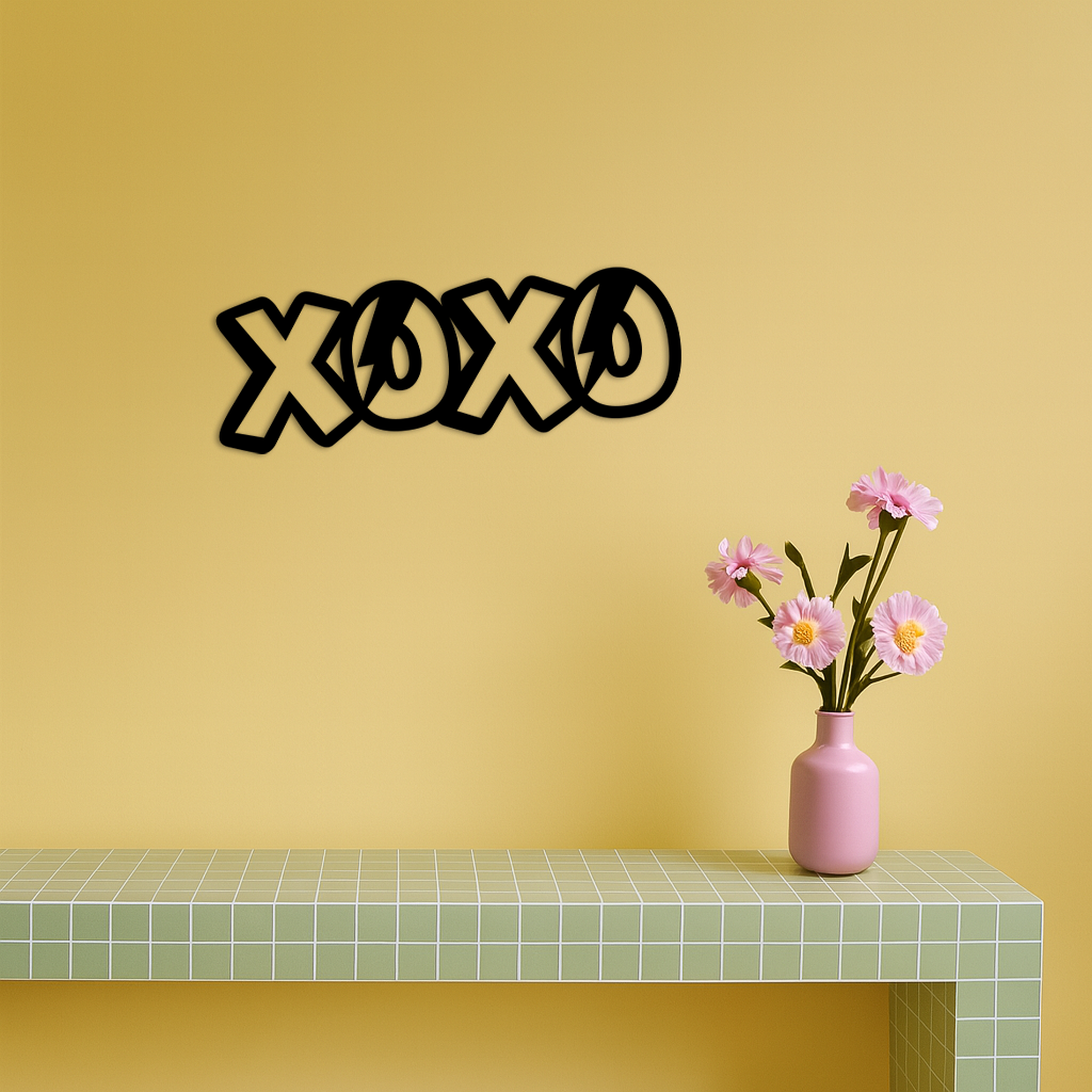 XOXO Word Art Metal Wall Decor β Modern Love Quote Design - KAFGP114