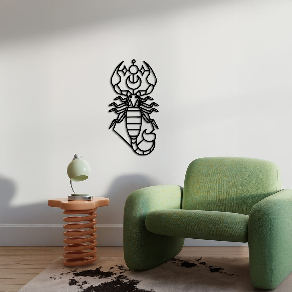 Scorpio Zodiac Metal Wall Art β Geometric Astrology Home Decor - KAFGP145