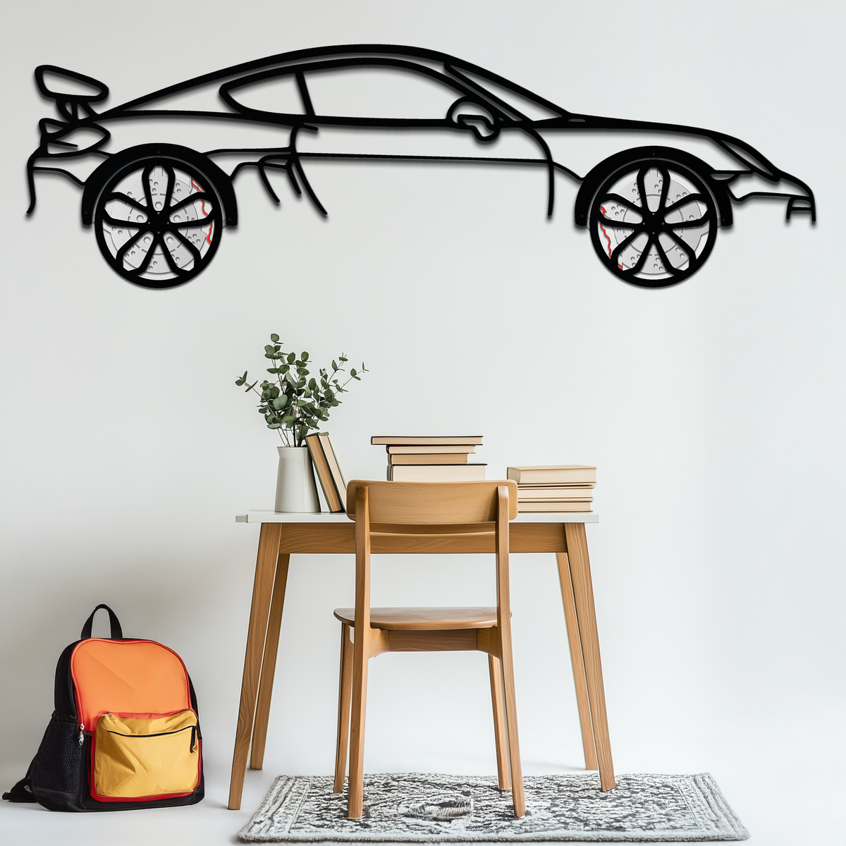 Porsche 911 GT2 Metal Wall Art – Rotating Wheel Motorsport Silhouette | Premium Gift for Car Enthusiasts,KAFMEKA052