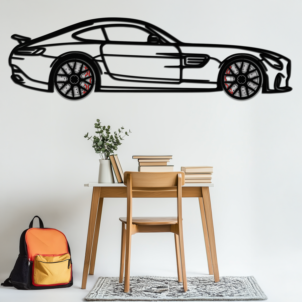 Mercedes AMG GTS Metal Wall Art – Rotating Wheel Luxury Car Decor – Perfect Gift for Car Enthusiasts - KAFMEKA073
