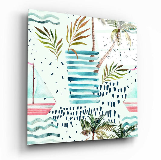 Abstract Glass Wall Art