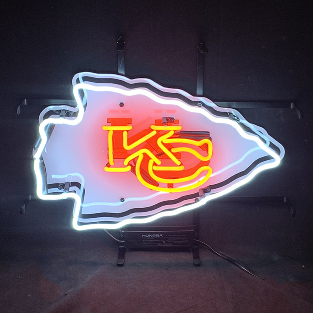 Kansas City Chiefs Football Logo Neon Sign 17" x 14" Backing Size