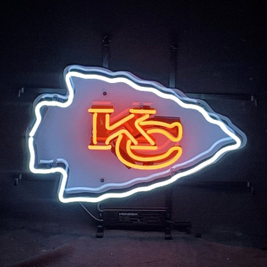 Kansas City Chiefs Football Logo Neon Sign 17" x 14" Backing Size