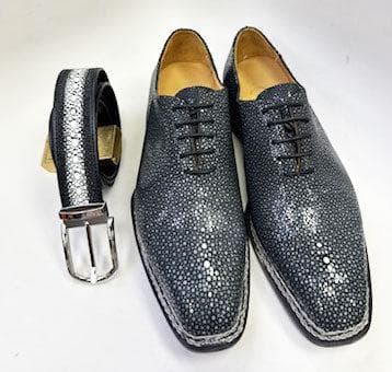 Maurice King II Custom Made Stingray Lace-Up Shoe - Grey