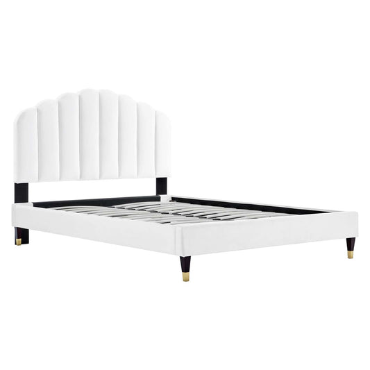 Daisy Performance Velvet Queen Platform Bed by Modway