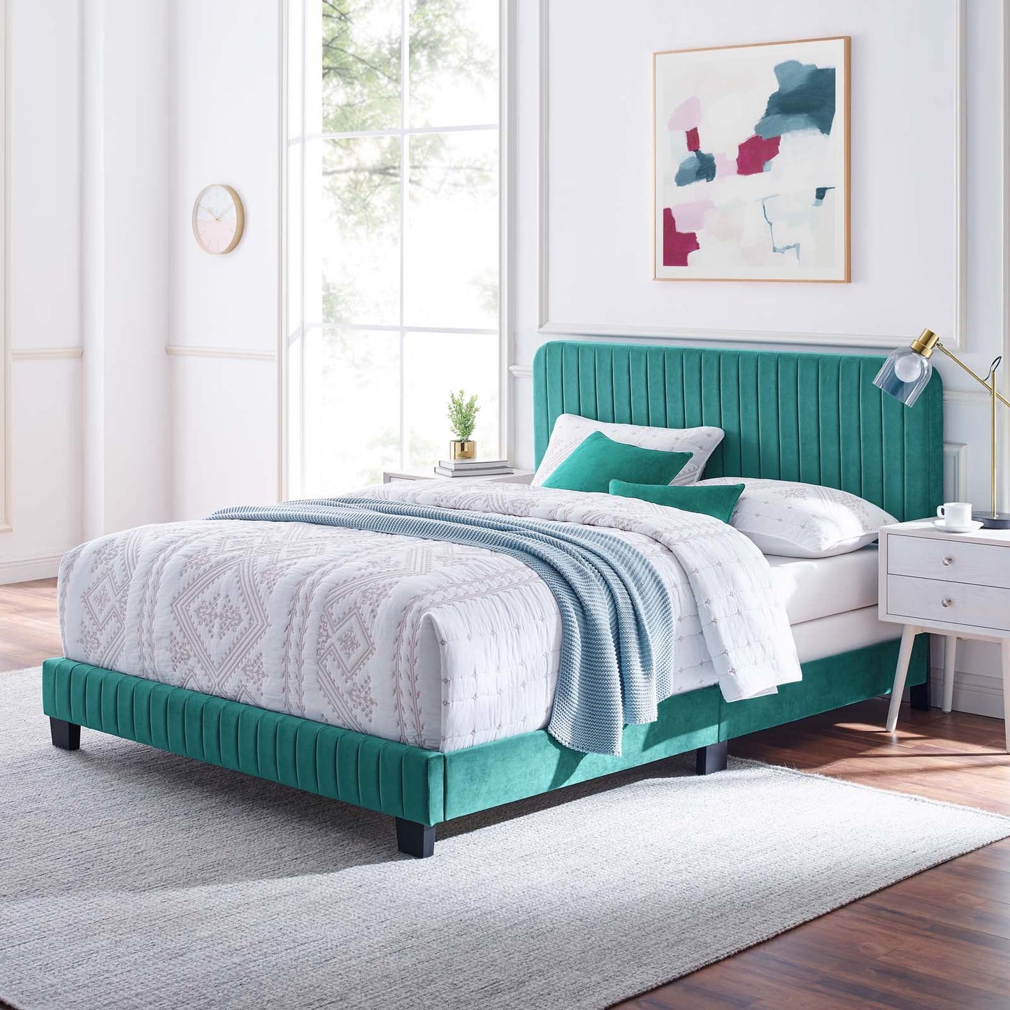Celine Channel Tufted Performance Velvet King Bed by Modway