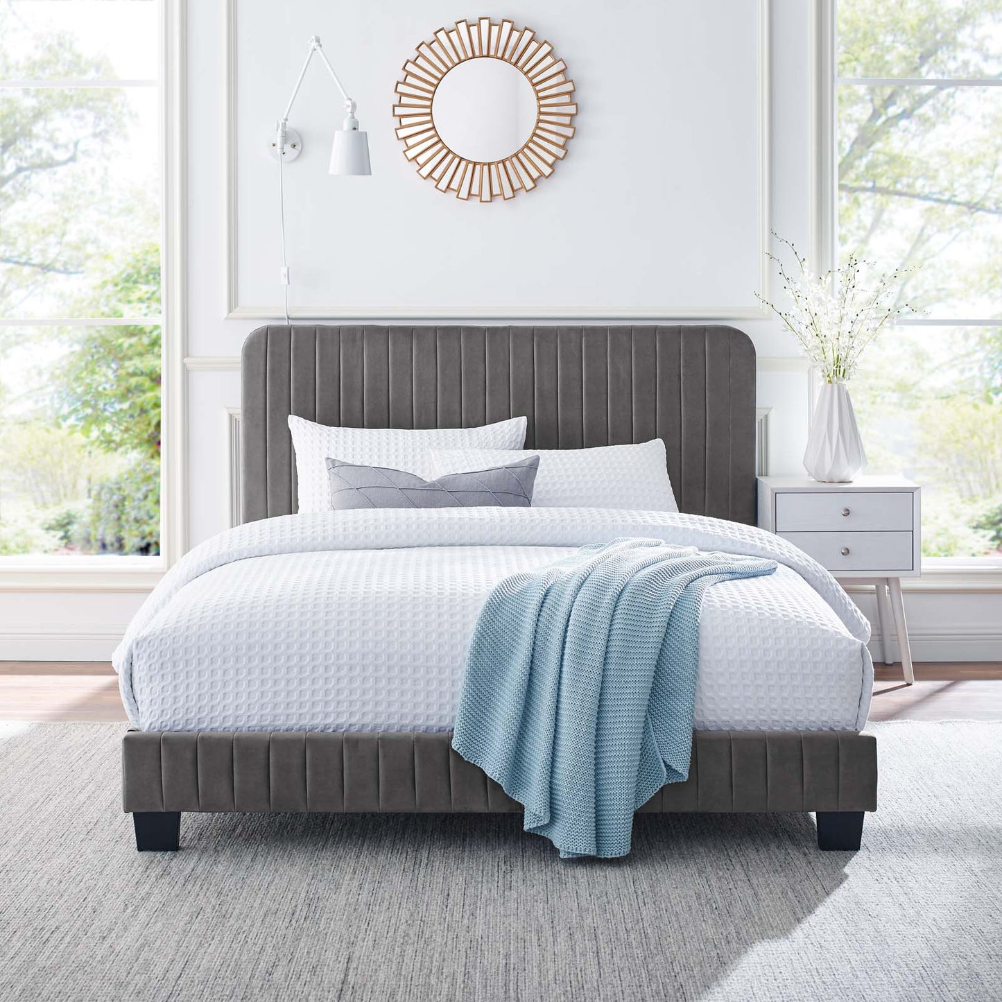 Celine Channel Tufted Performance Velvet Full Platform Bed by Modway