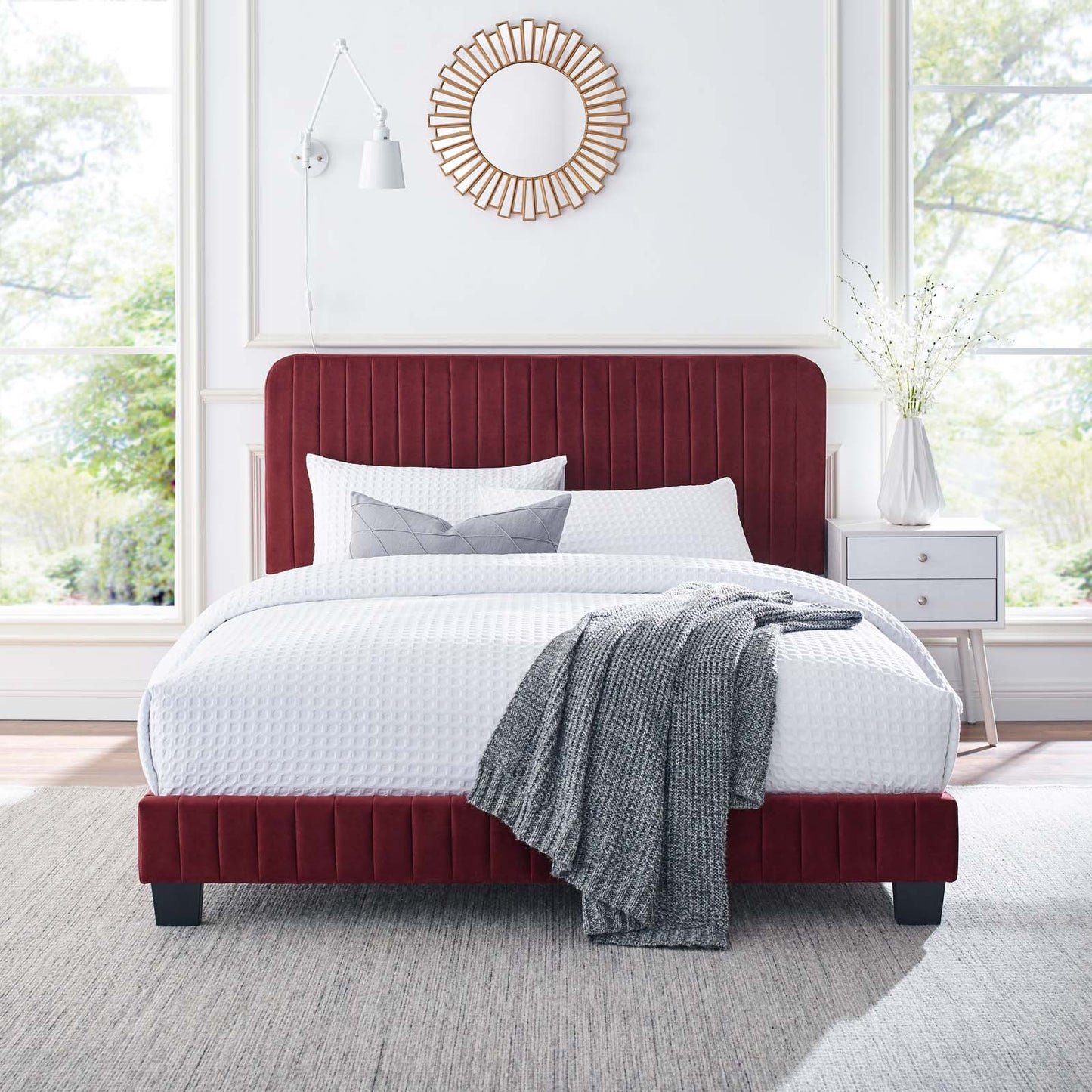 Celine Channel Tufted Performance Velvet Full Platform Bed by Modway