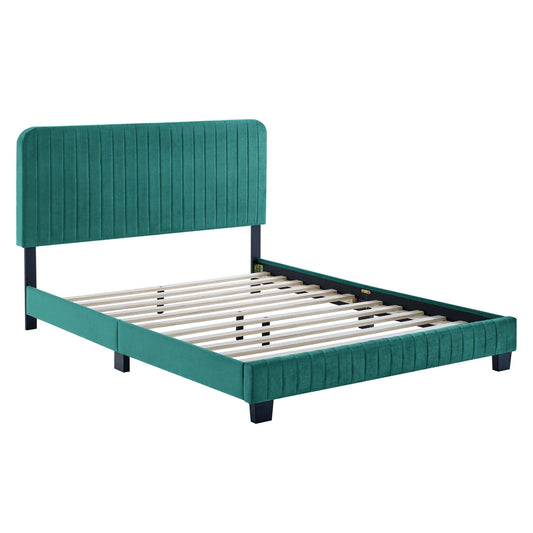 Celine Channel Tufted Performance Velvet Full Platform Bed by Modway