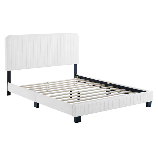 Celine Channel Tufted Performance Velvet Twin Platform Bed by Modway