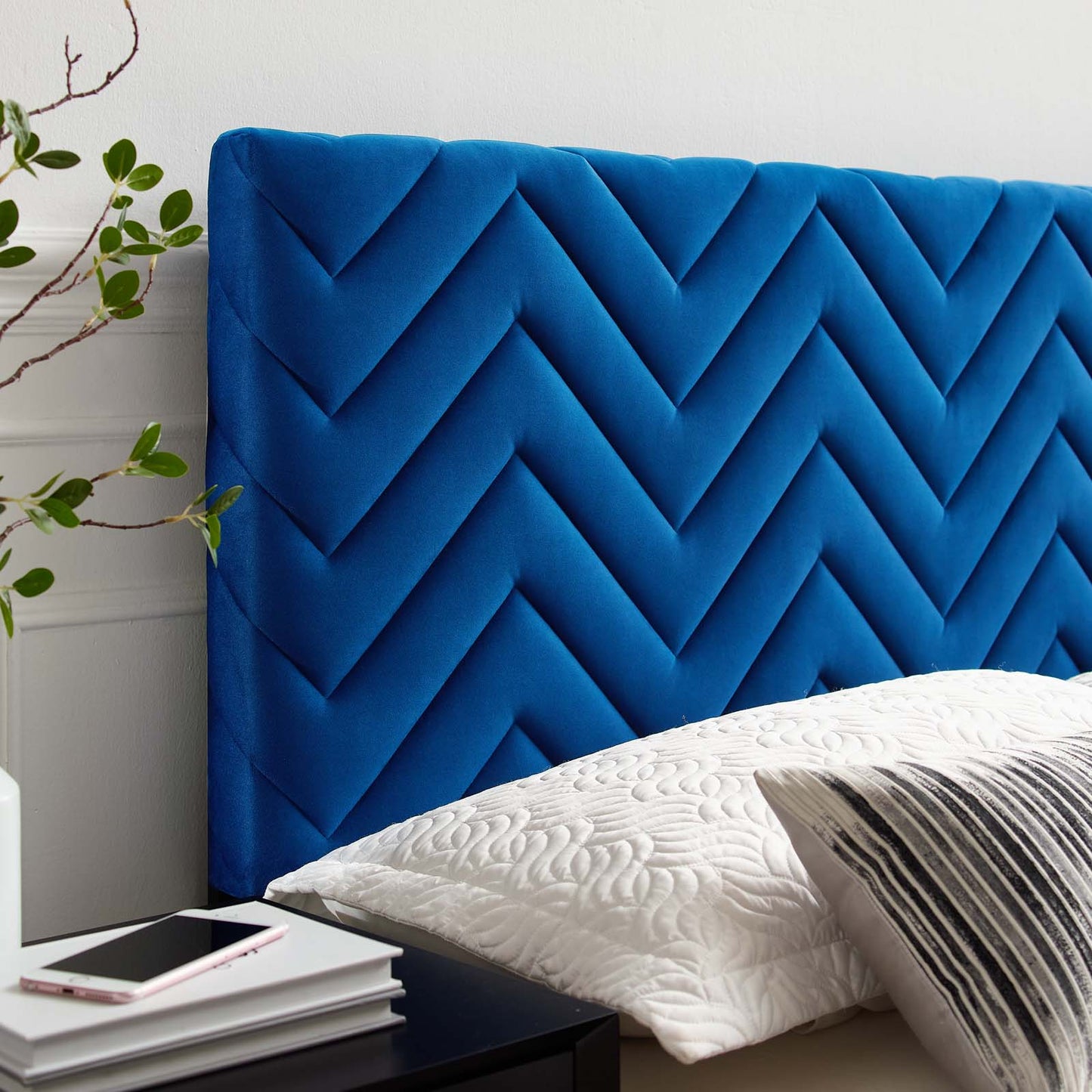 Mercy Chevron Tufted Performance Velvet Full/Queen Headboard by Modway