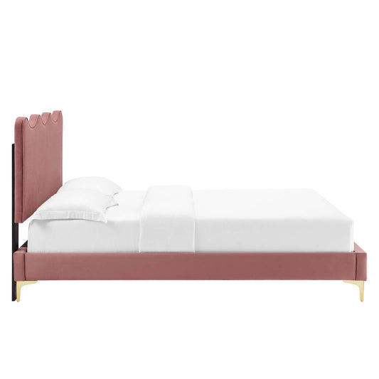 Current Performance Velvet Twin Platform Bed by Modway