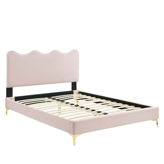 Current Performance Velvet Twin Platform Bed by Modway