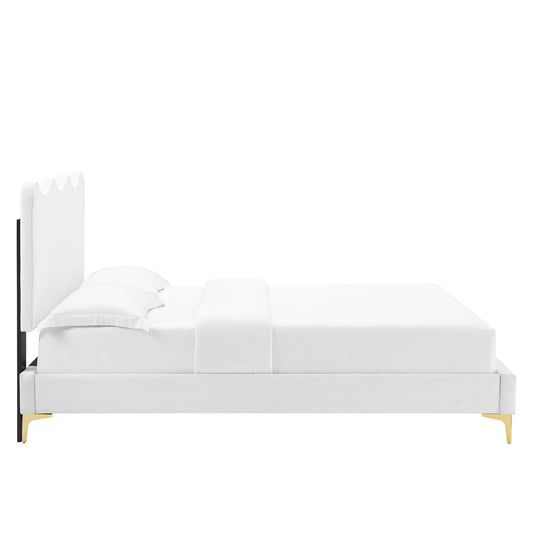 Current Performance Velvet Twin Platform Bed by Modway
