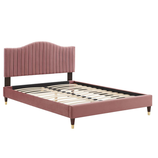 Juniper Channel Tufted Performance Velvet King Platform Bed by Modway