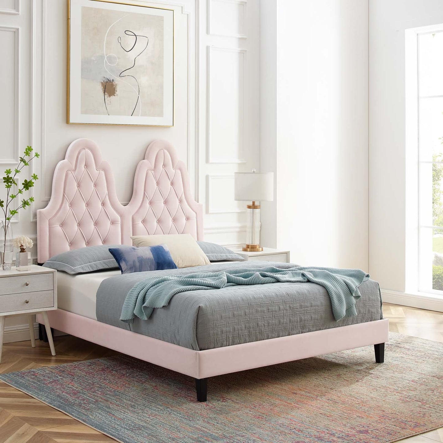Alexandria Tufted Performance Velvet Twin Platform Bed by Modway