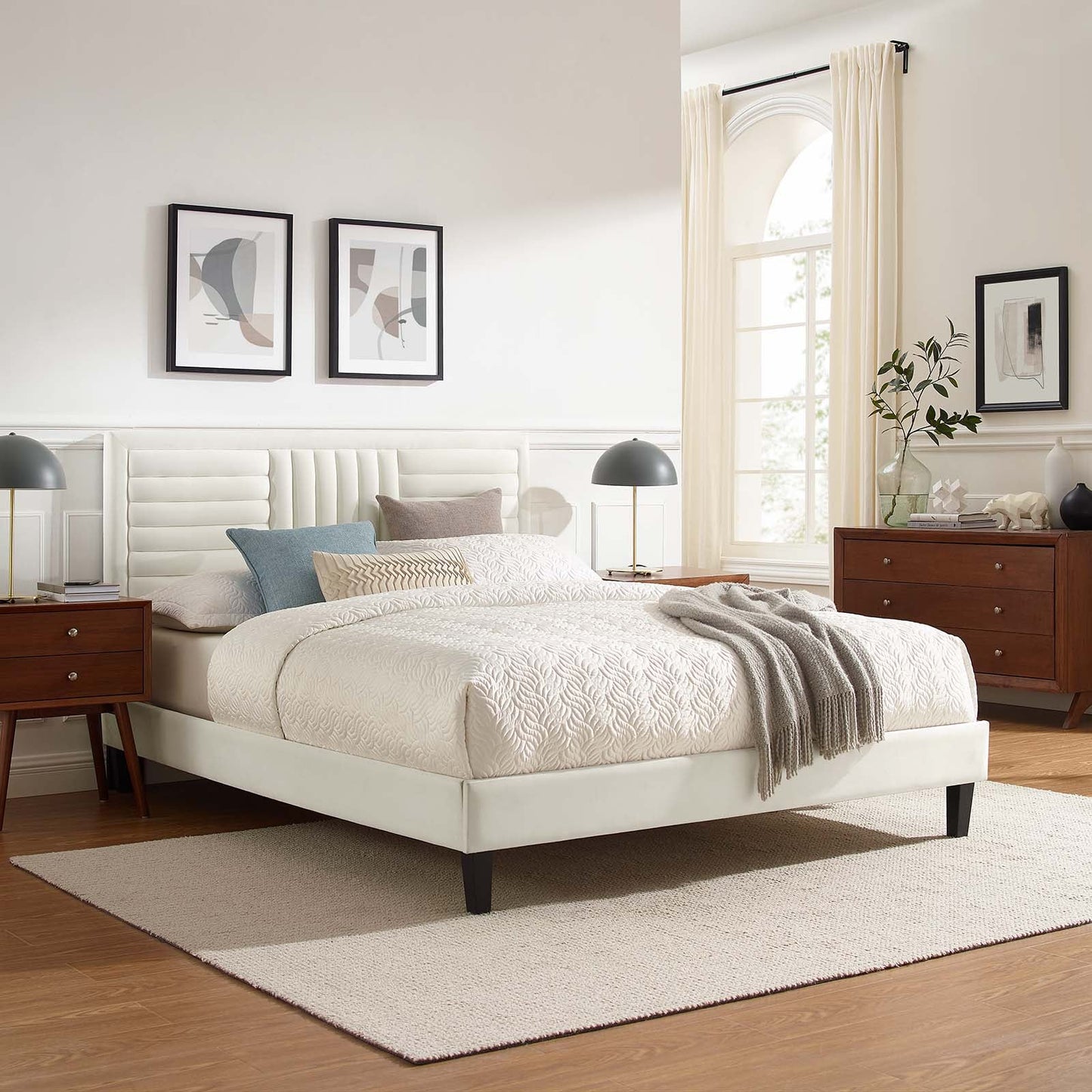 Sofia Channel Tufted King Platform Bed