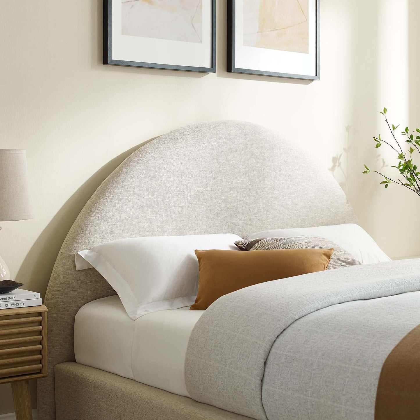 Resort Upholstered Fabric Arched Round Queen Platform Bed by Modway