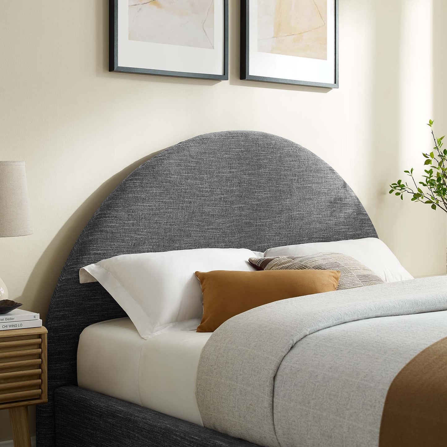 Resort Upholstered Fabric Arched Round Queen Platform Bed by Modway