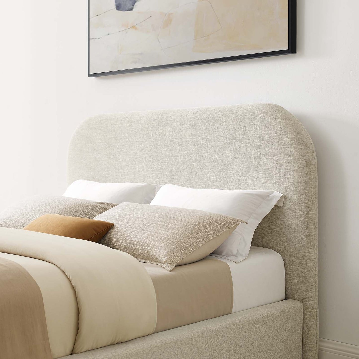 Keynote Upholstered Fabric Curved King Platform Bed by Modway