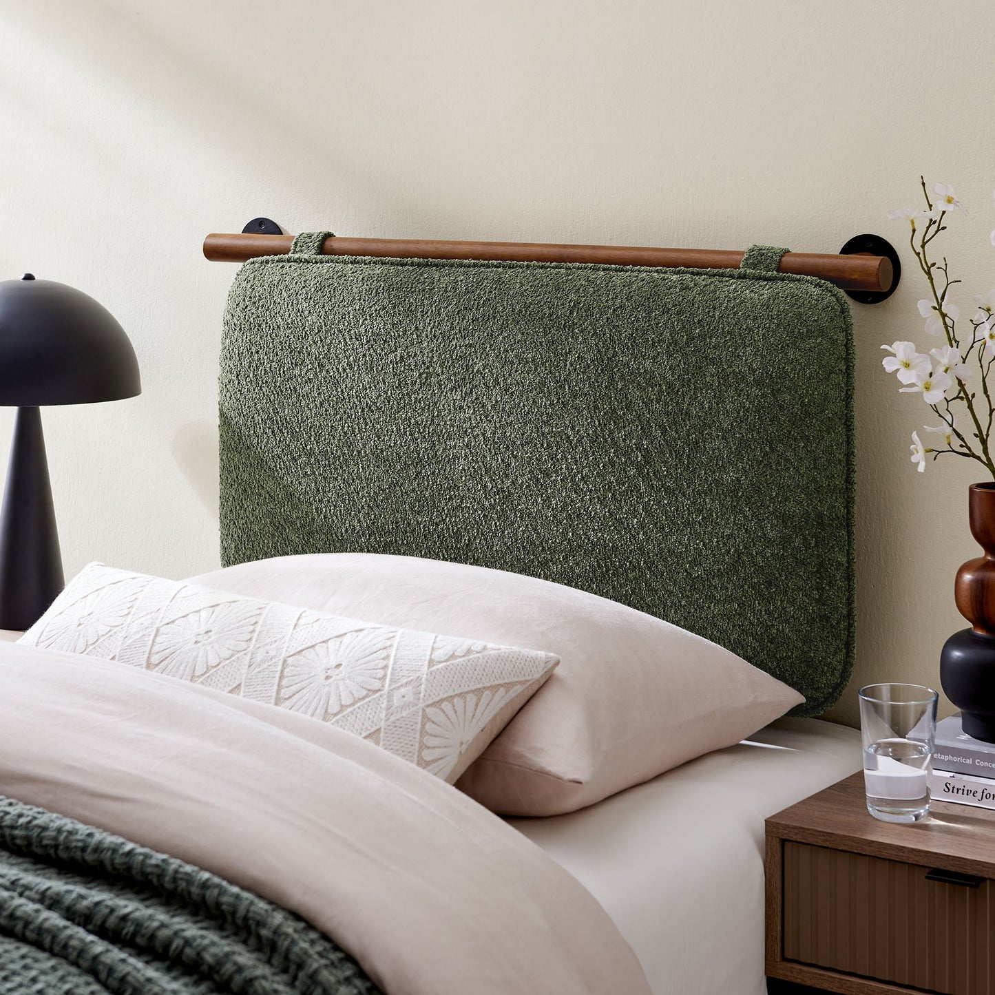 Anela Wall-Mounted Chenille Upholstered Twin Headboard by Modway
