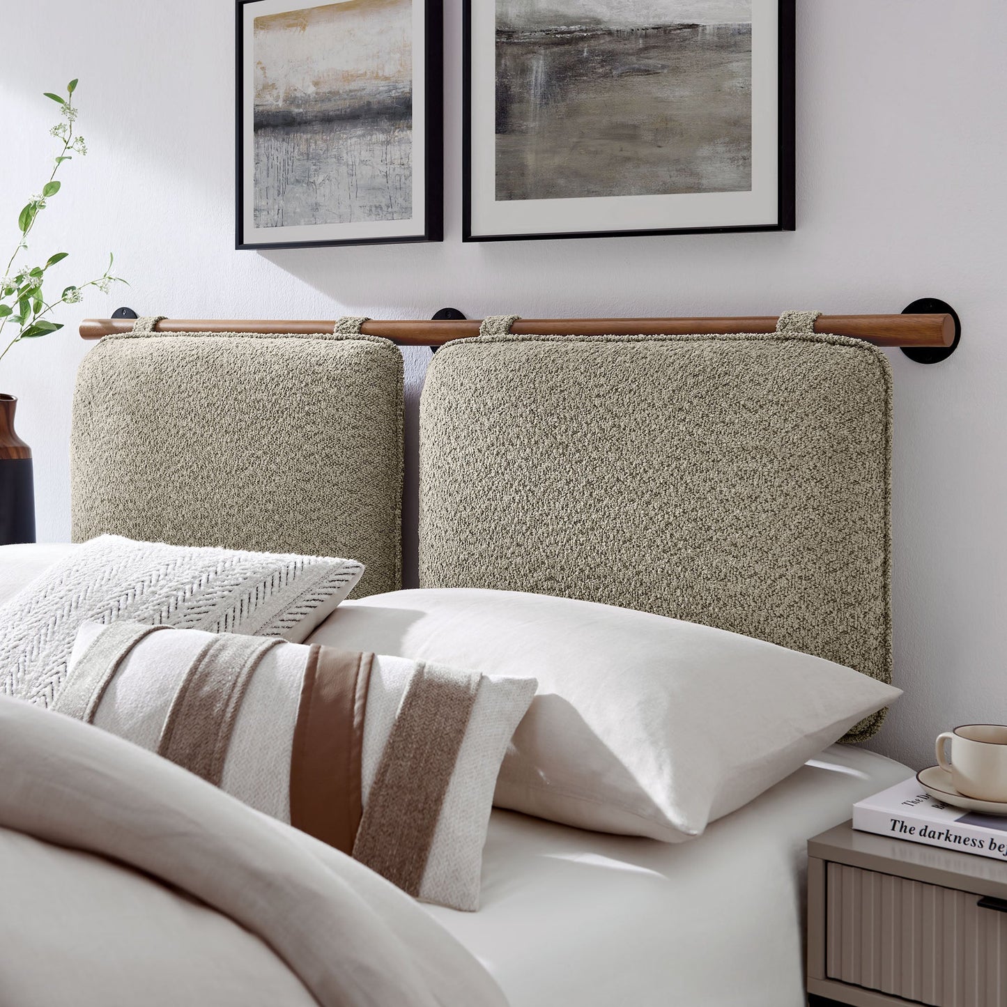 Anela Wall-Mounted Chenille Upholstered Queen Headboard by Modway