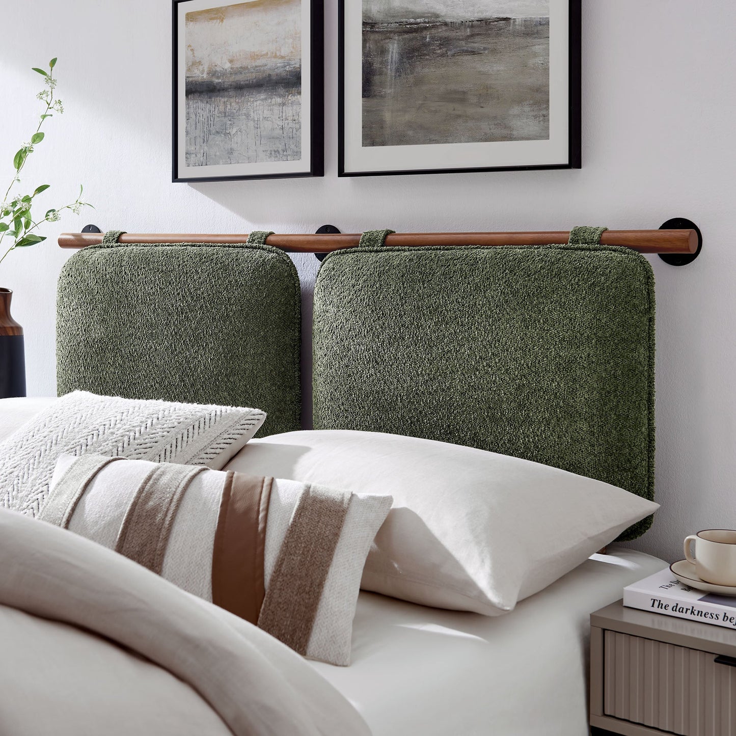 Anela Wall-Mounted Chenille Upholstered King Size Headboard by Modway
