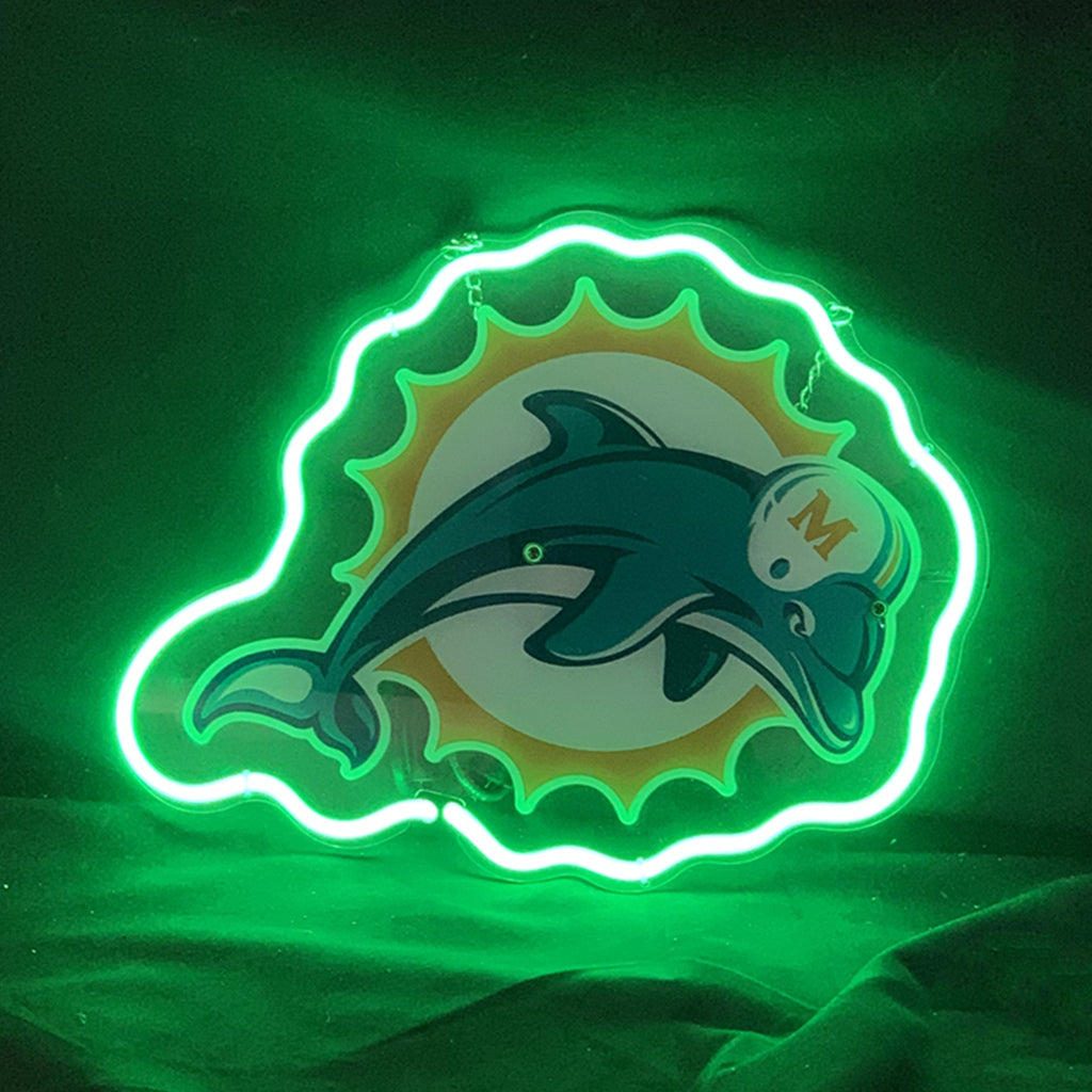 Miami Dolphins Football Logo Neon Light Sign