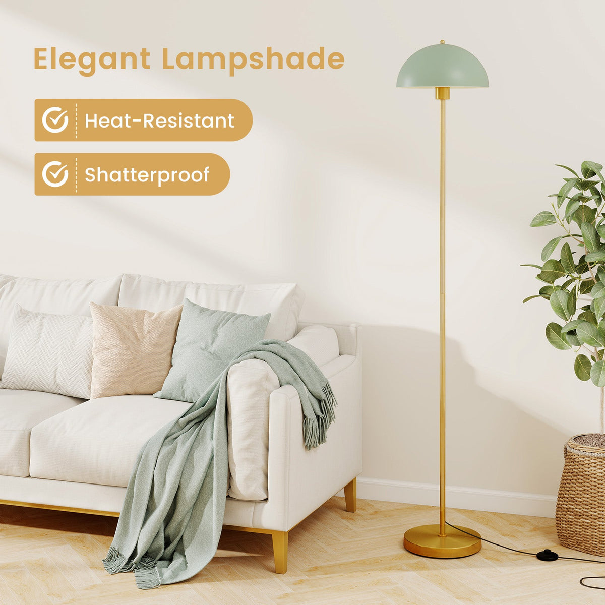 Modern Standing Lamp with Adjustable Lamp Head and Foot Switch