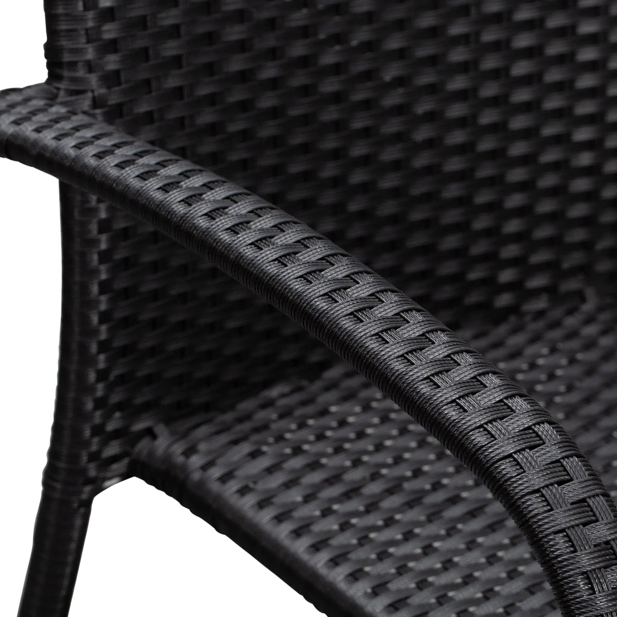 Morgan Outdoor Wicker Stacking Chairs - Black - Set of 4