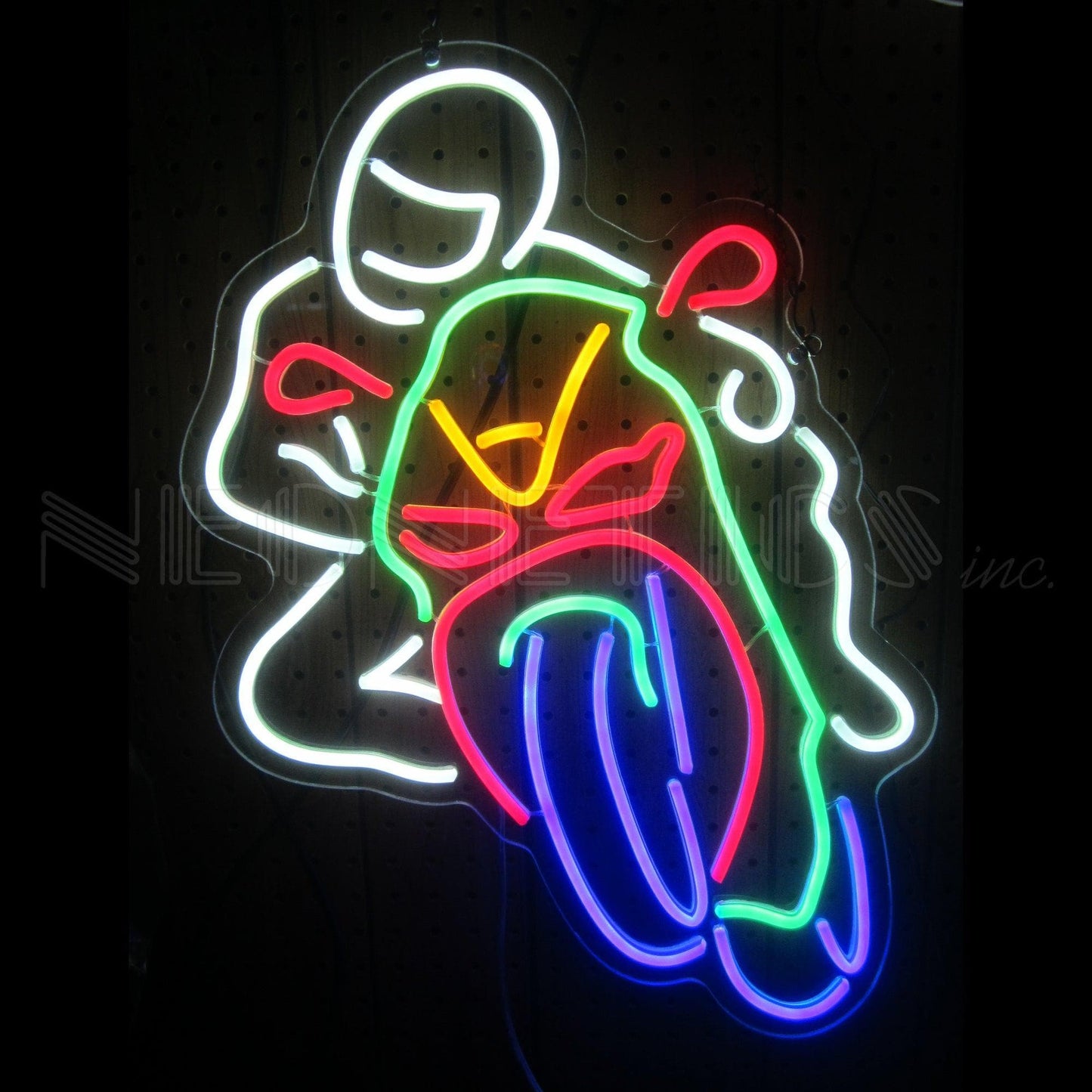 Motorcycle LED Flex-Neon Sign with Acrylic Backing