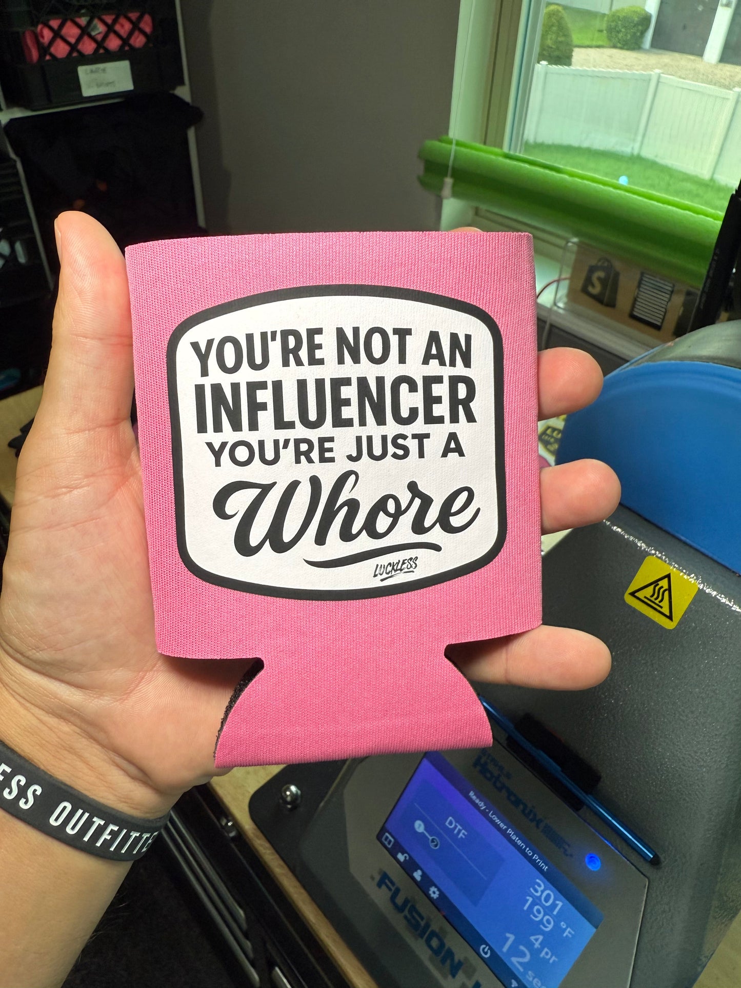 Not An Influencer Koozie by Luckless Outfitters
