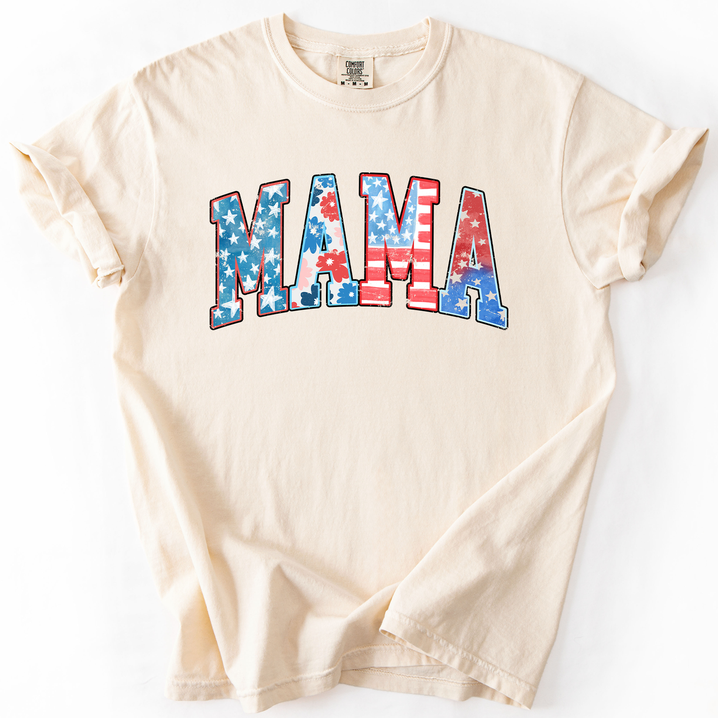 Patriotic Mama Fourth Of July America Pride Celebration For Lovers Of Country And Freedom Comfort Colors Tee