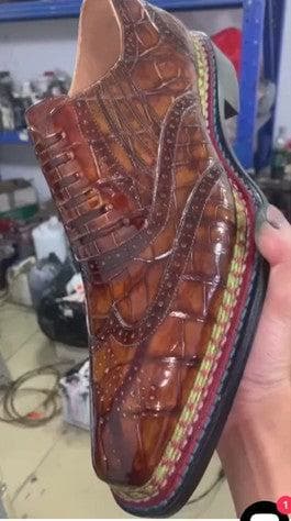 Maurice Phantom Custom Made Alligator Shoe - Cognac