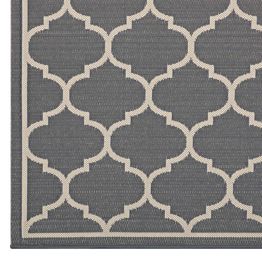 Avena Moroccan Quatrefoil Trellis Indoor and Outdoor 9x12 Area Rug by Modway