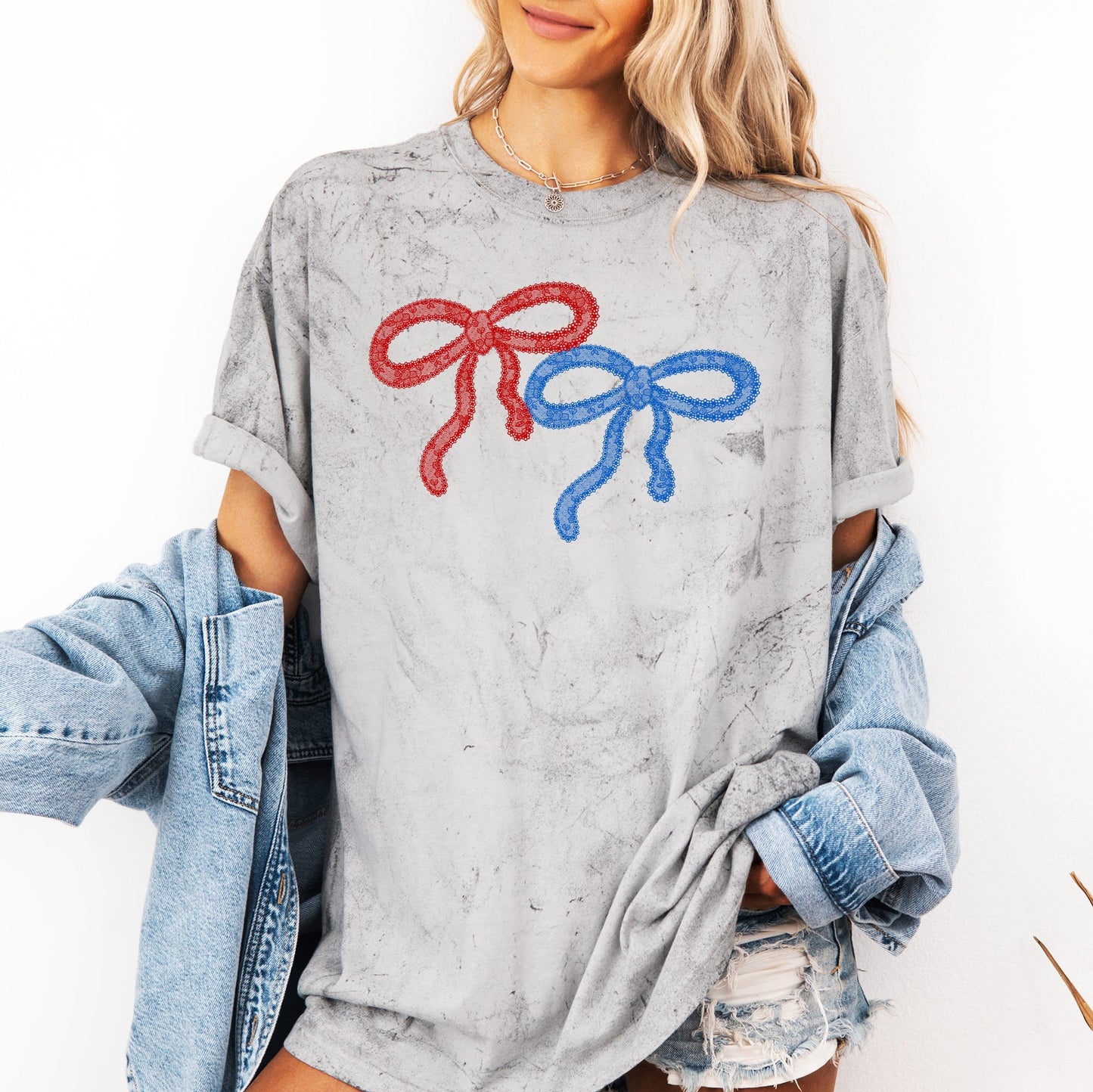 Retro Lace Color Blast Patriotic American Flag Fourth Of July Celebration Comfort Colors Tee