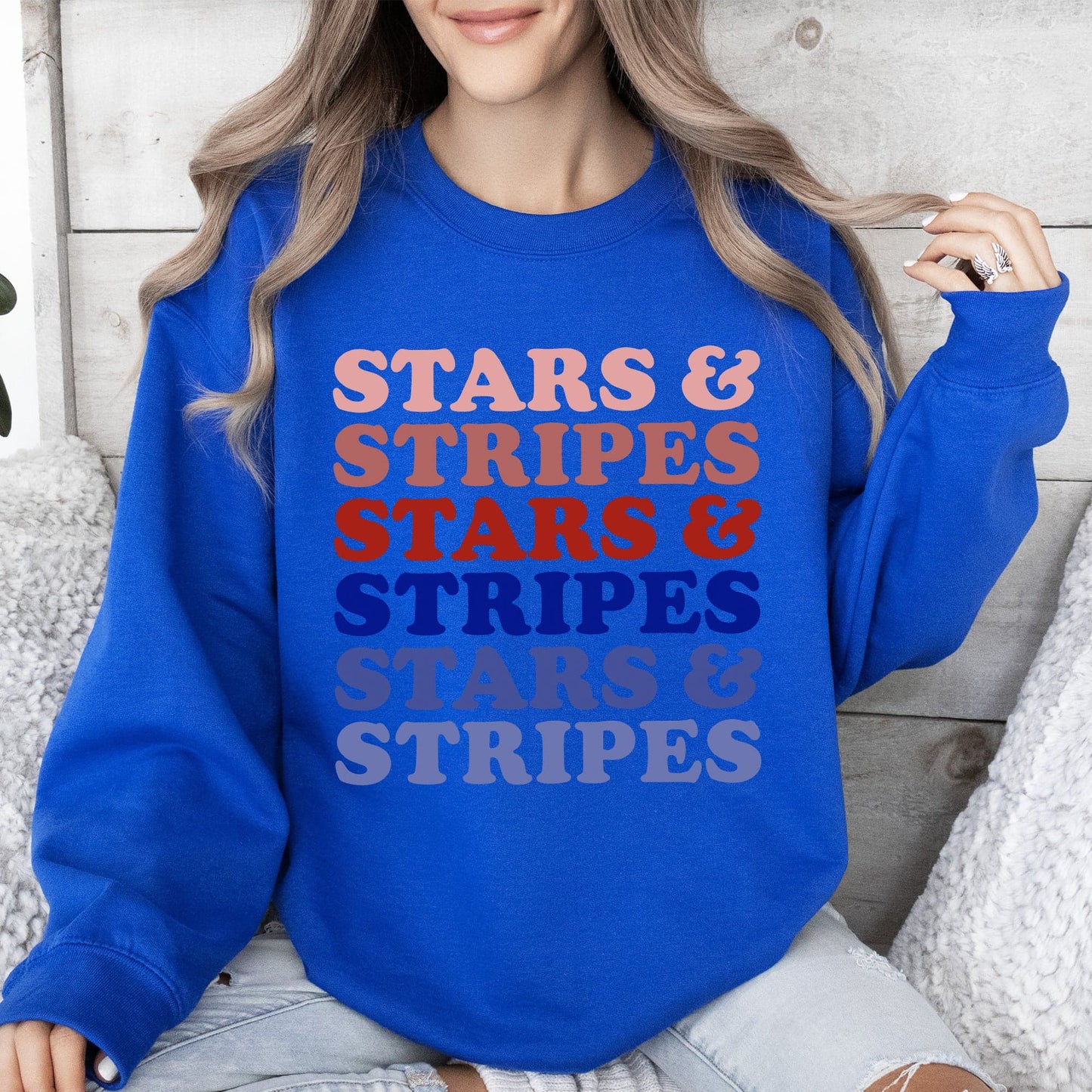 Retro Stars And Stripes Patriotic Fourth Of July Celebration Iconic American Flag Art Across Nation Sweatshirt