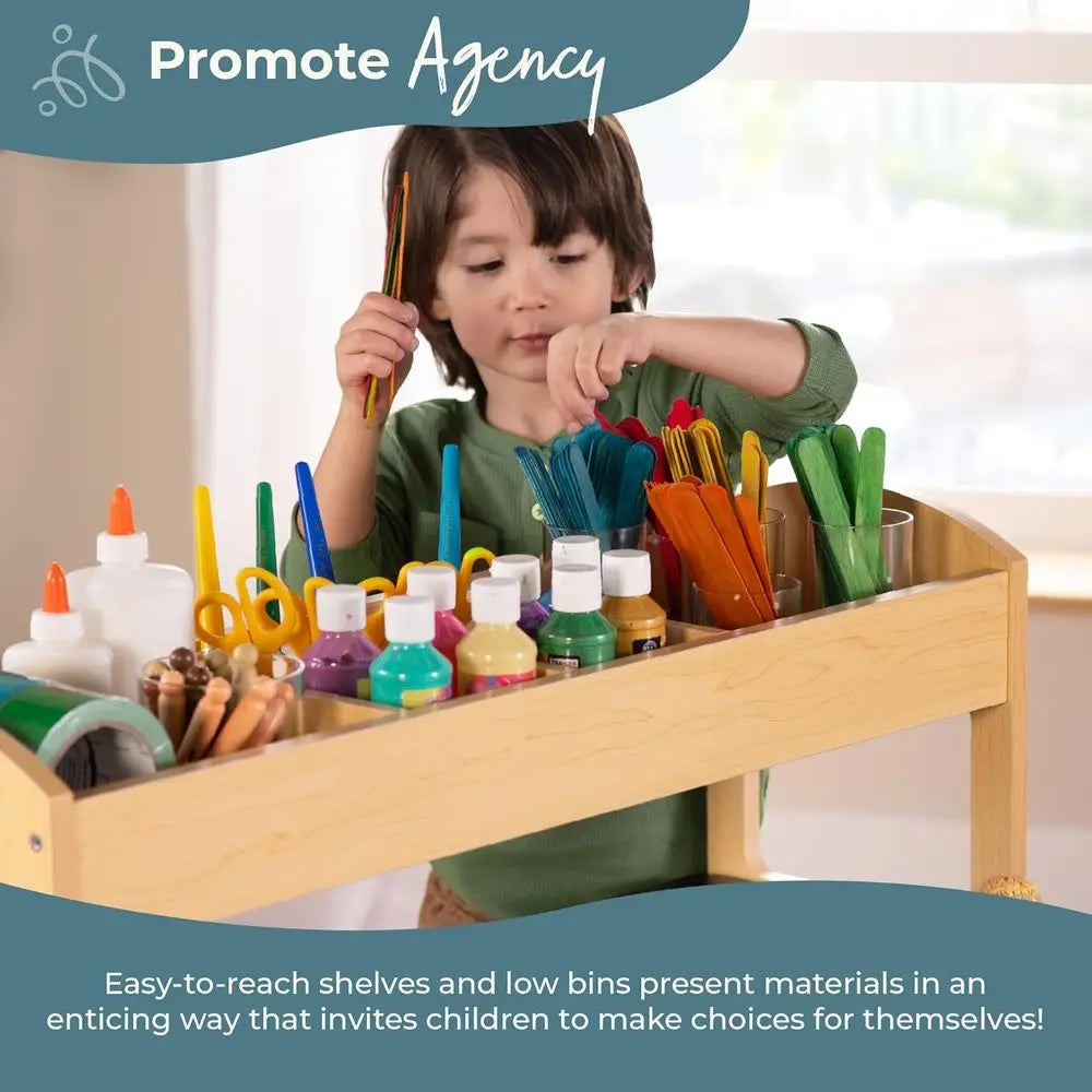Children's Art Table And Chairs Set With Storage Paper Roll