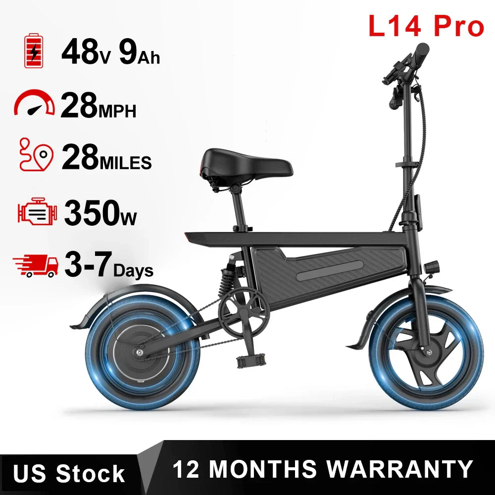 AOVOPRO Foldable Electric Bike EB60 350W 48V Battery