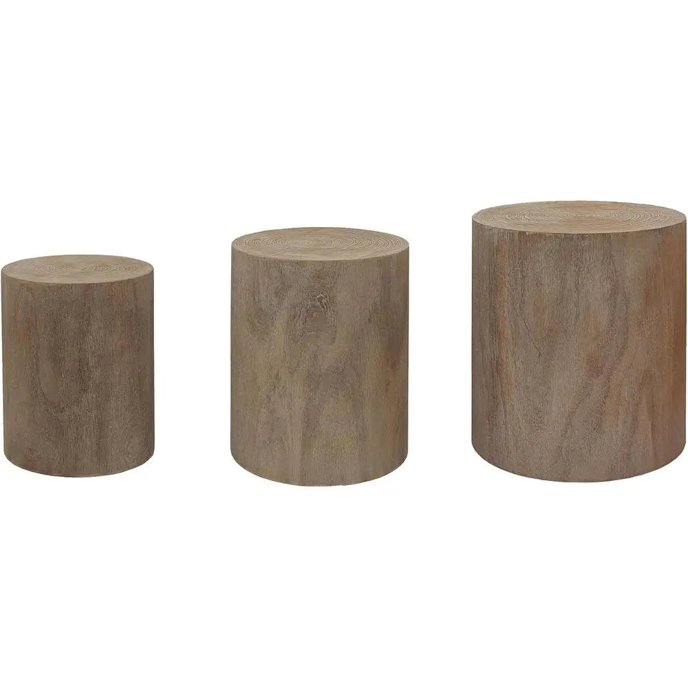 Round Nesting Wood Coffee Tables Set Of 3 Engineered Wood