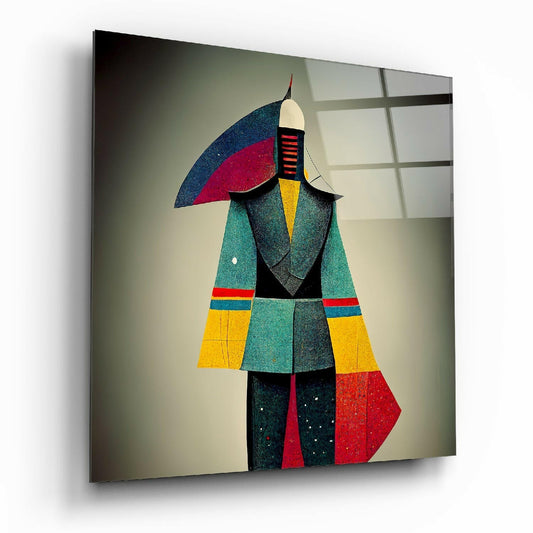 Colored Man Glass Wall Art || Designers Collection