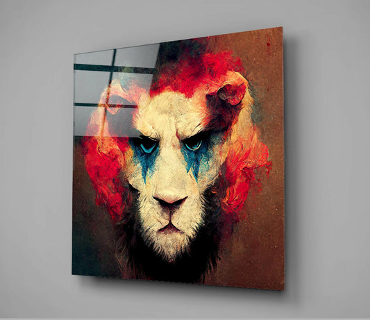 Lion Clown Glass Wall Art || Designer Collection