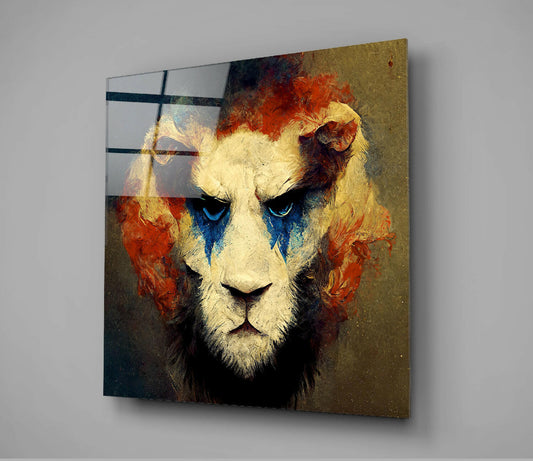 Lion Clown Glass Wall Art || Designer Collection